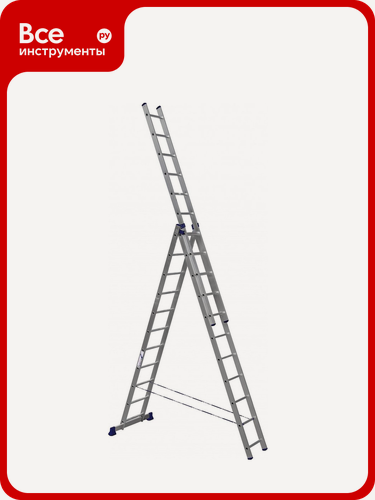 Изображение товара Лестница алюминиевая Алюмет 3х11 ступеней трехсекционная универсальная H3 5311