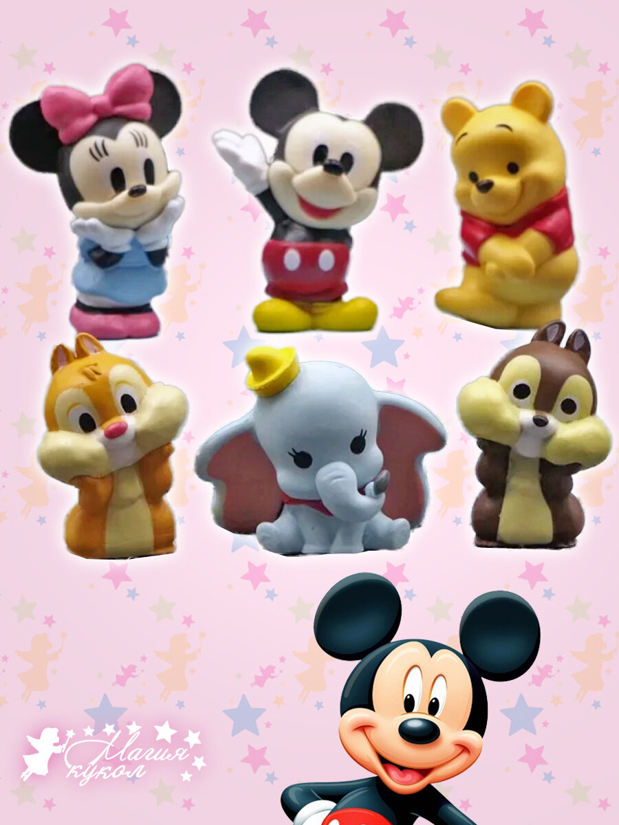 Фигурка Набор фигурок 6 шт. Дисней Микки Маус и его друзья, высота 4 см