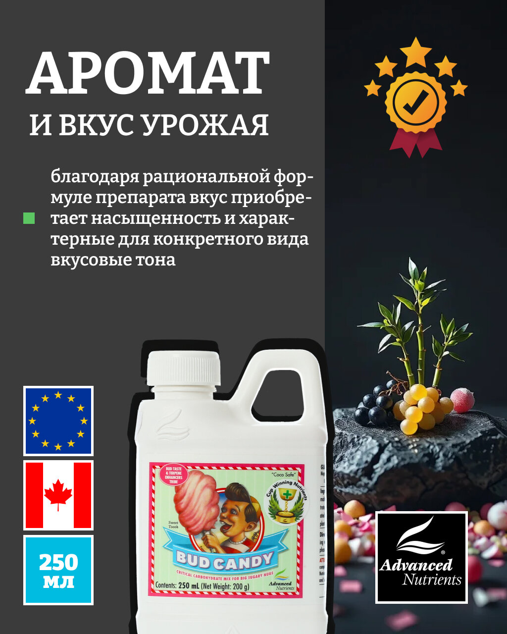 Удобрение - усилитель вкуса и аромата Advanced Nutrients Bud Candy 0.25л. — фото 1