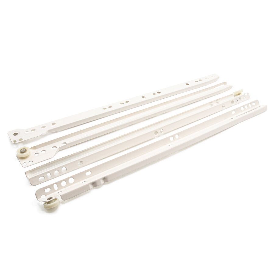 Направляющие роликовые Gelony/ 350 мм (35 см) белые 01W.1/350. 3 комплекта