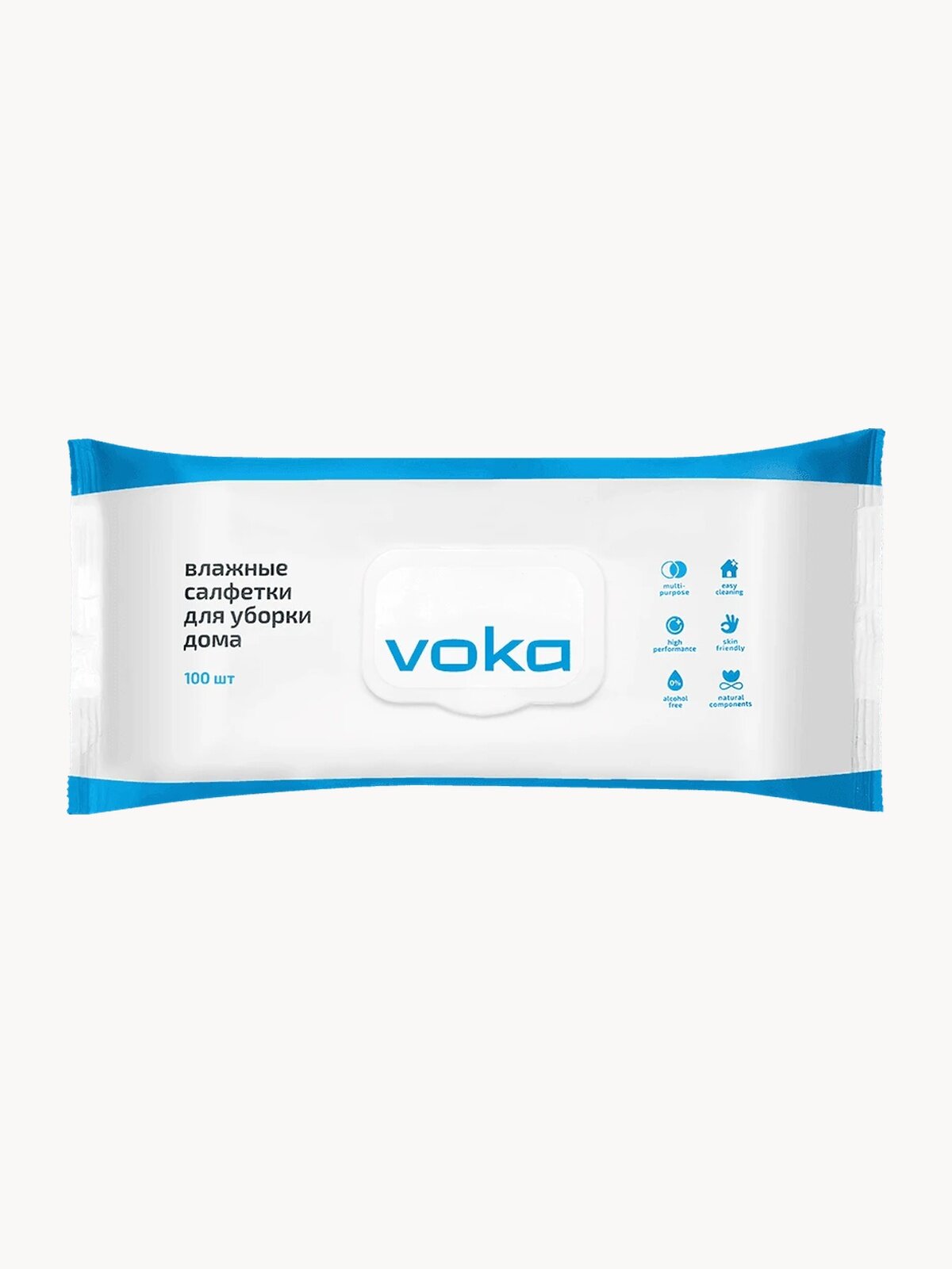 Универсальные влажные салфетки для уборки дома VOKA home, 100шт