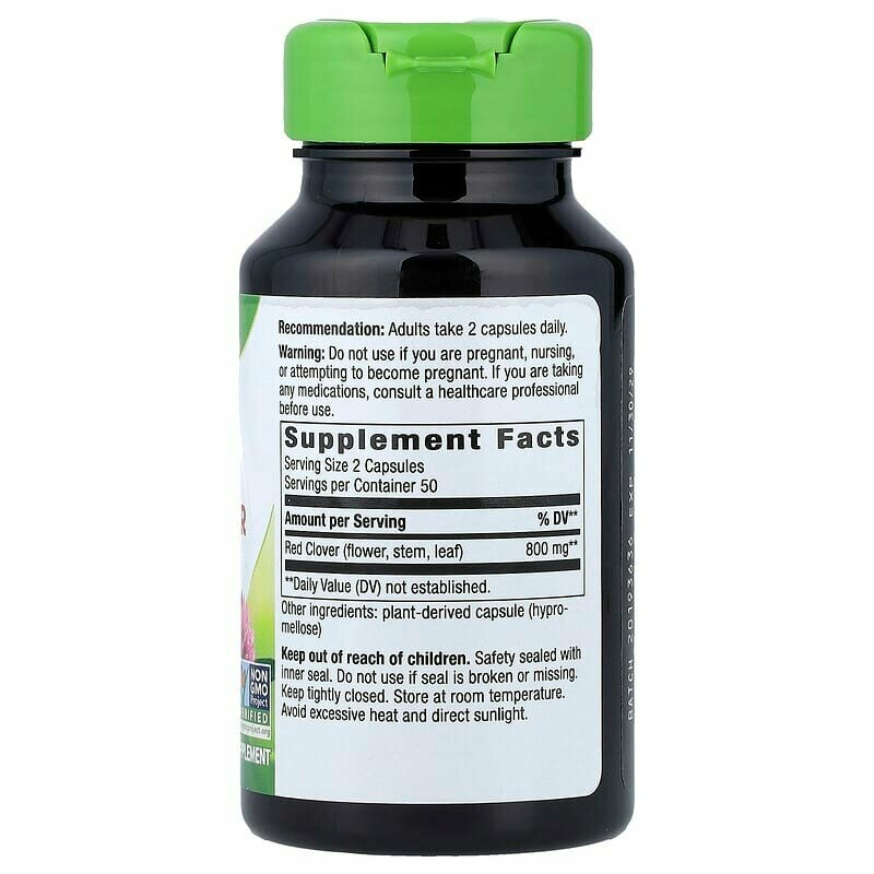 Nature s Way  красный клевер  цветы и надземная часть растения  100 веганских капсул