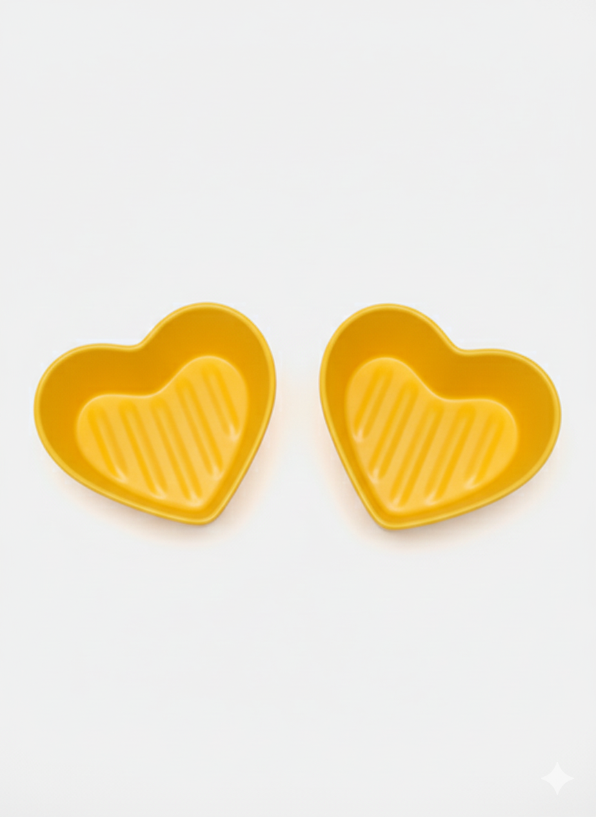 Форма для десертов GOLD "HAPPY KITCHEN", керамика, сердечки, 2 шт