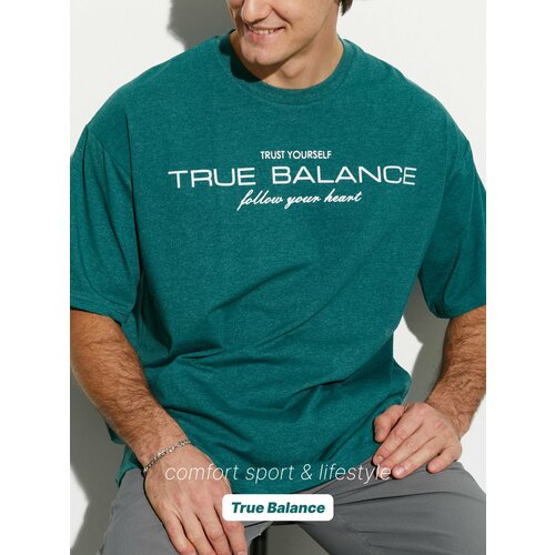 фото Футболка true balance, 1 шт., размер m, изумрудный, изумрудный