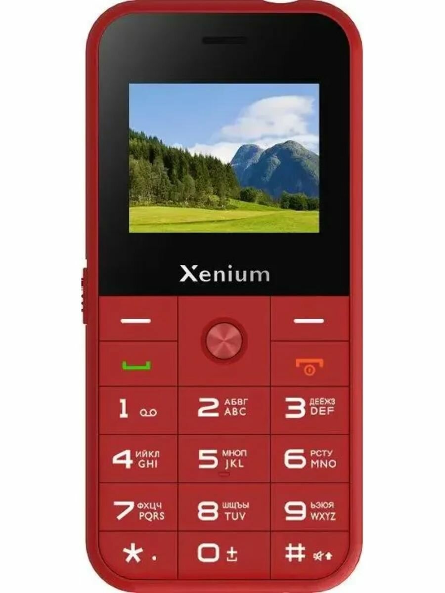 Телефон Xenium X718, 2 SIM, 1.77", красный, пластик, время работы 809 ч