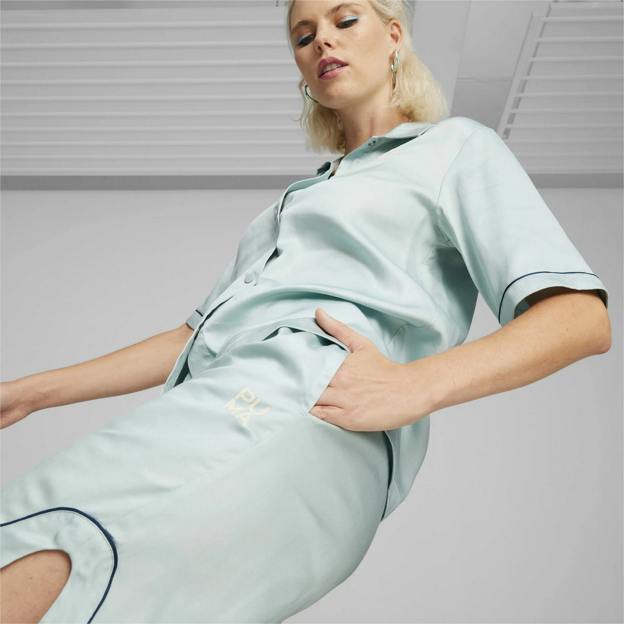 Шорты PUMA INFUSE Woven, размер 48, синий — фото 1