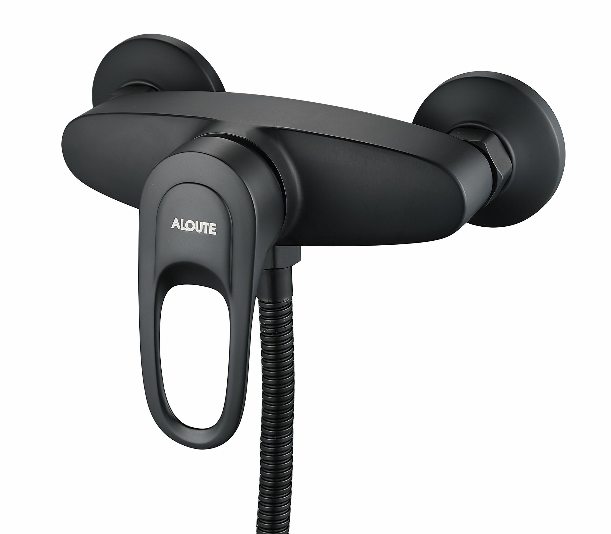 фото Смеситель для душевой кабины, черный матовый, крепление на эксцентриках