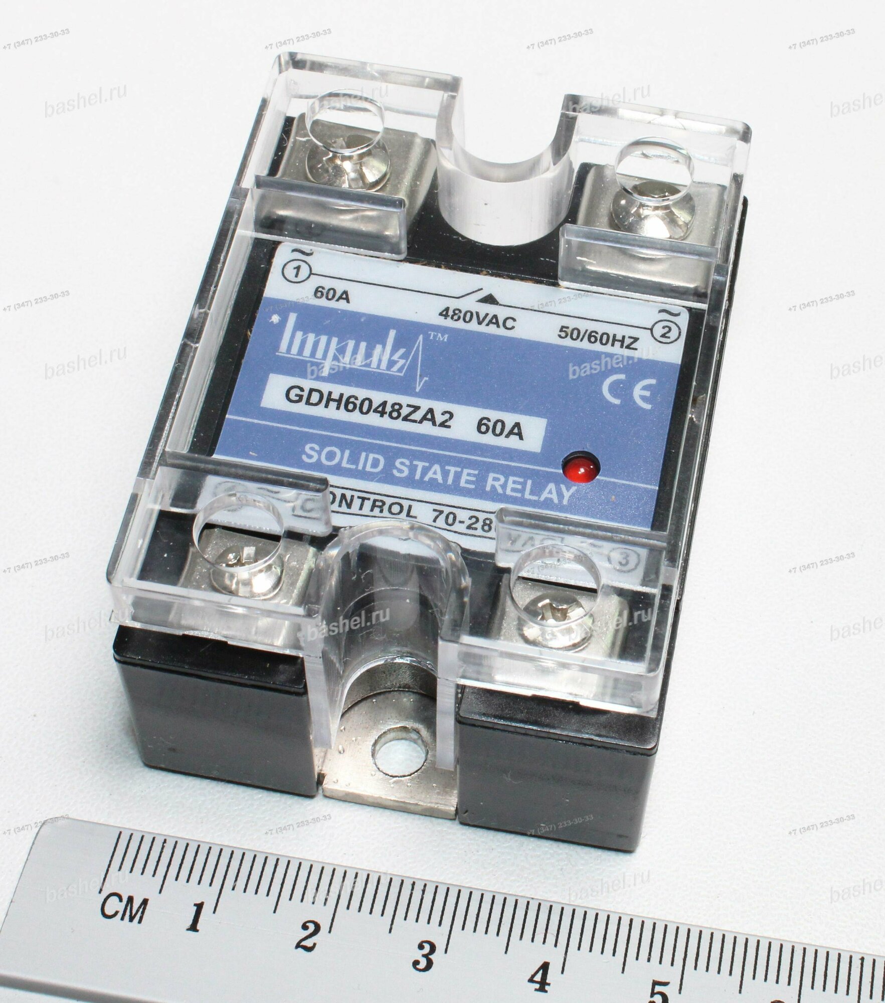 Реле твердотельное GDH6048ZA2, IMPULS, 1ф, 60А, 480V AC, 70-280V AC