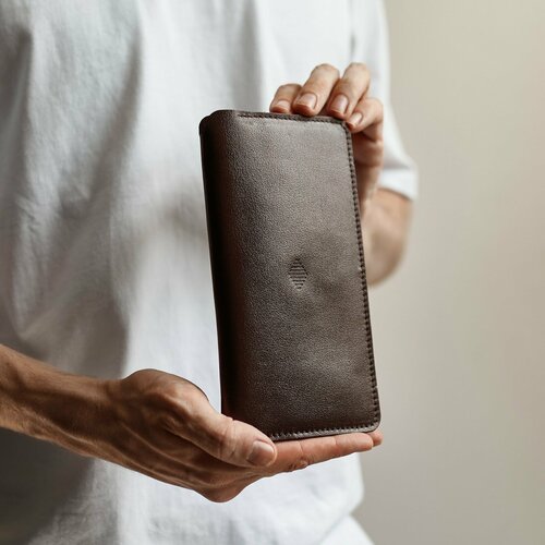 Кошелек MONOMOUNT, фактура гладкая, коричневый