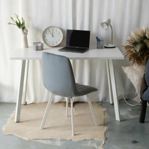 Письменный стол Компьютерный Белый 80*60 см. Ножки ник белые