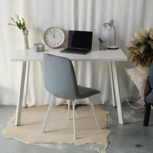 Изображение товара Письменный стол Компьютерный Белый 90*70 см. Ножки ник белые