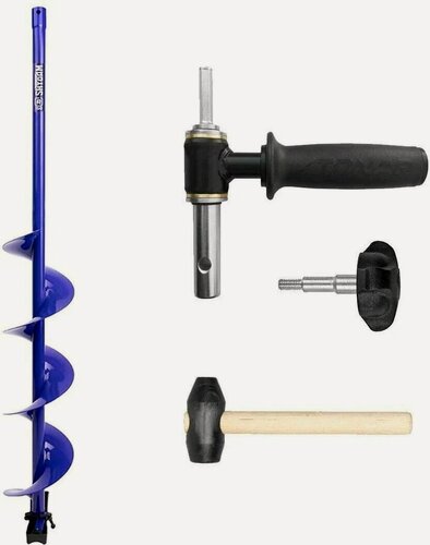 Изображение товара Шнек под шуруповерт+адаптер АШ20ПС +молоточек ELECTROSHTORM 110 R, правое вращение, Helios