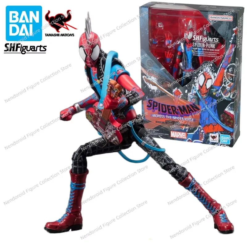 наличии Bandai S.H. Фигуртс SHF Человек-паук: Across The Spider-Verse Punk Spider аниме экшн-фигурка Игрушечная модель коллекция хобби, Punk Spider, Унисекс