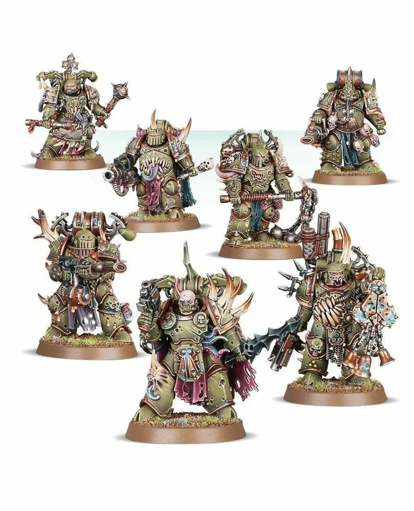 Миниатюра Warhammer 40000. Plague Marine. 7шт. Death Guard. Гвардейцы Смерти. Чумные Десантники.