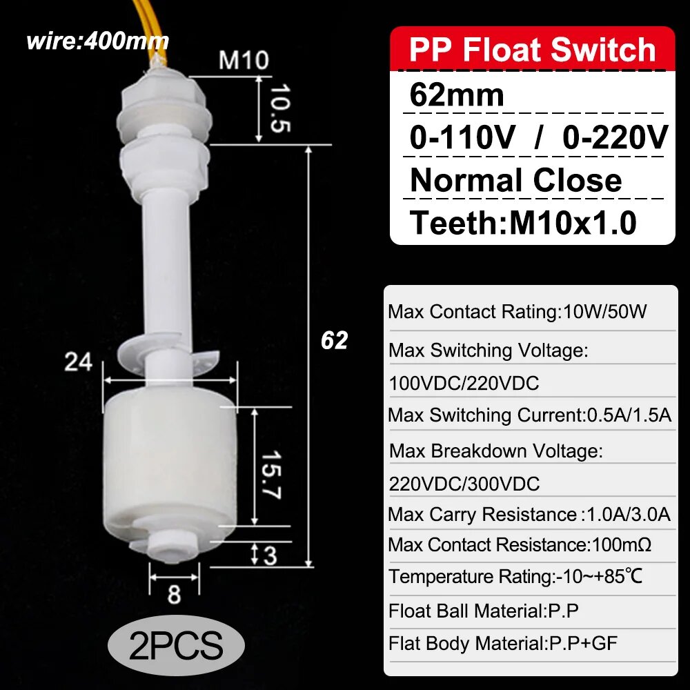Поплавковый выключатель GoGoPanda ЗП2508-ZP15010 2PCS-ZP6210 220 В