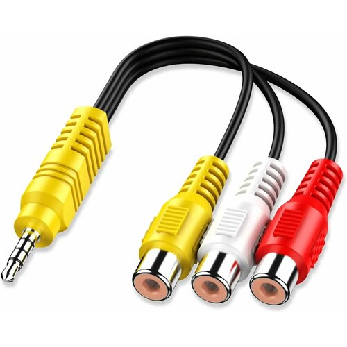 Кабель AV адаптер 3,5 мм на 3 RCA DIXSG для телевизора TCL, 10cm