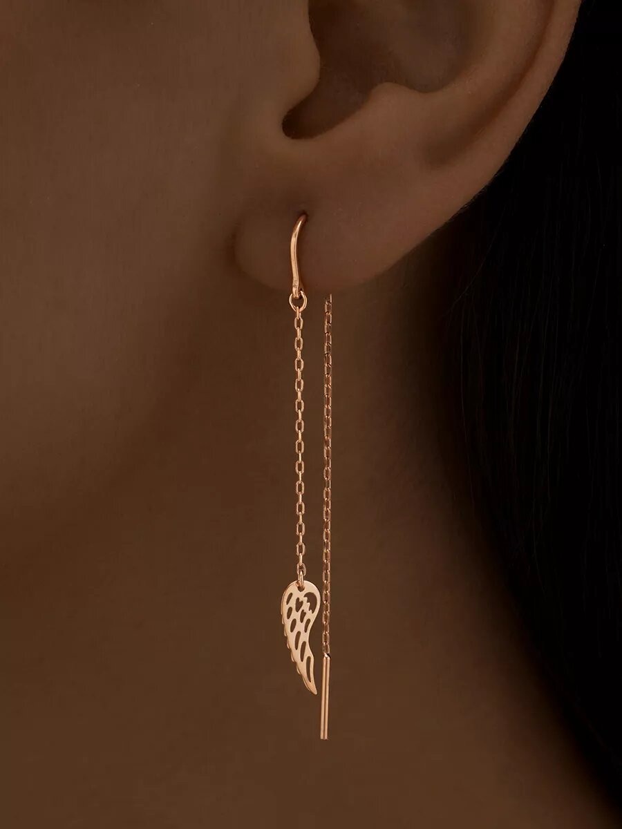 Серьги цепочки Ювелир Карат, серебро, 925 проба, золочение