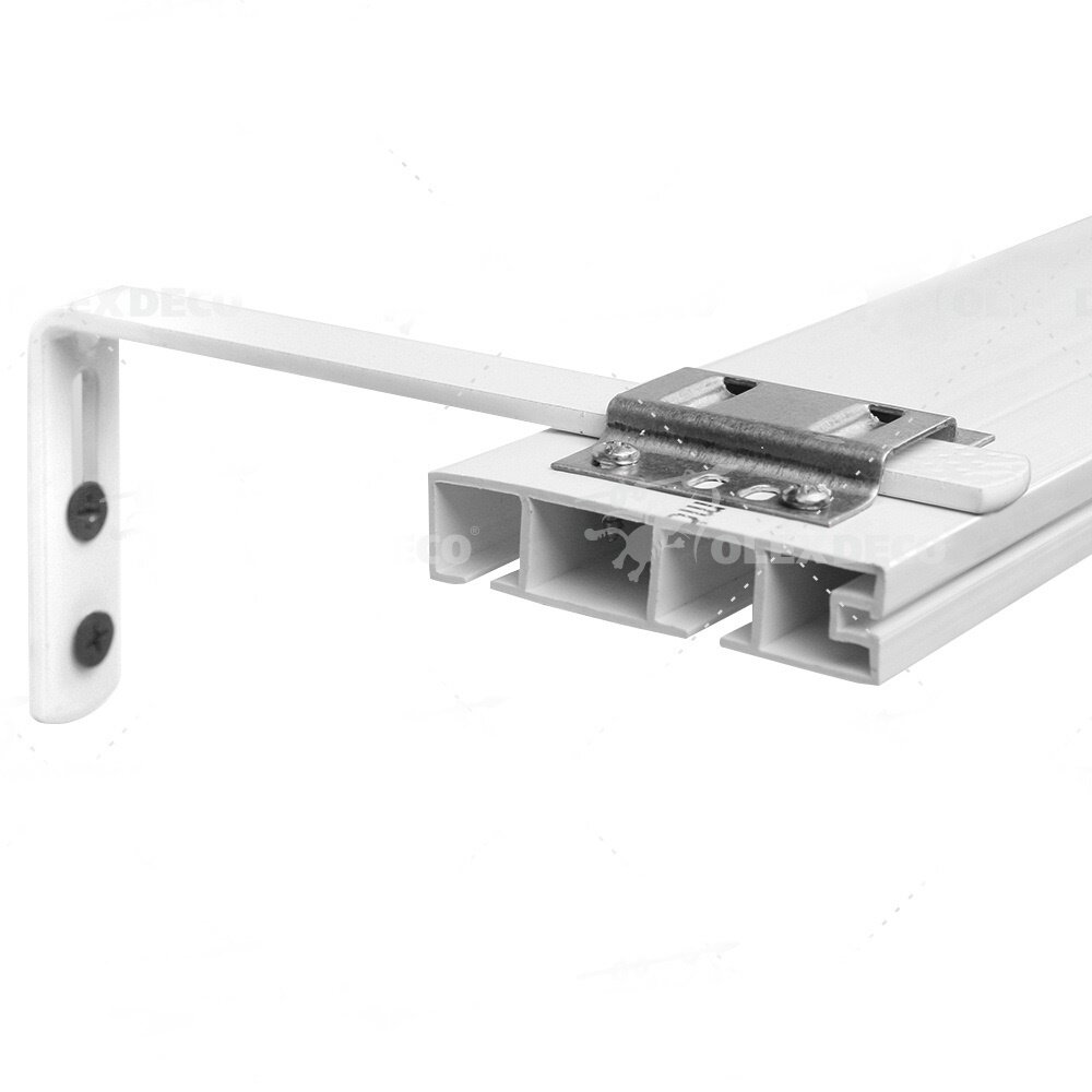 Кронштейн стеновой с пластиной для ПВХ 12см, белый, упак 2шт — фото 1