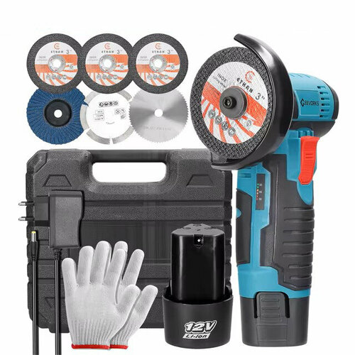 Аккумуляторная мини УШМ болгарка Geevorks 12 V 20 AH 75 мм 2 аккумулятора с кейсом 4500₽