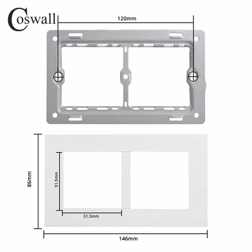 Coswall E20 белый настенный выключатель, 220-250V, 146 Double White