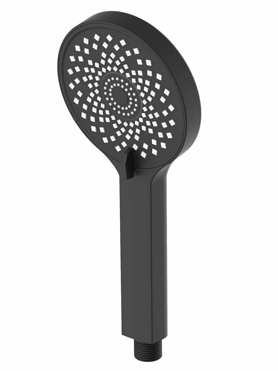 Лейка для душа DIADONNA, ABS-пластик, 3 режима, матовая поверхность, черная — фото 1