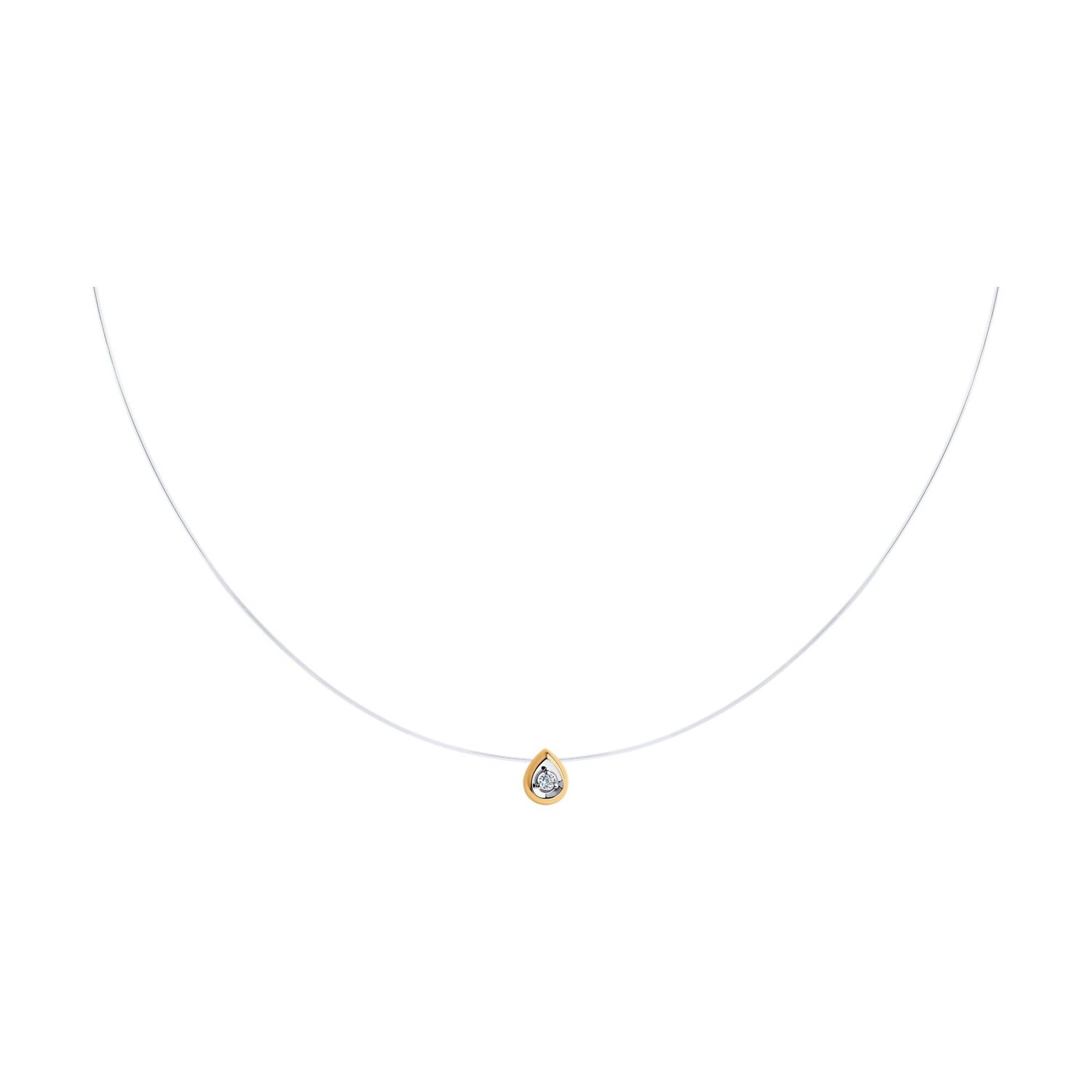 Колье Diamant online, красное золото, 585 проба, фианит