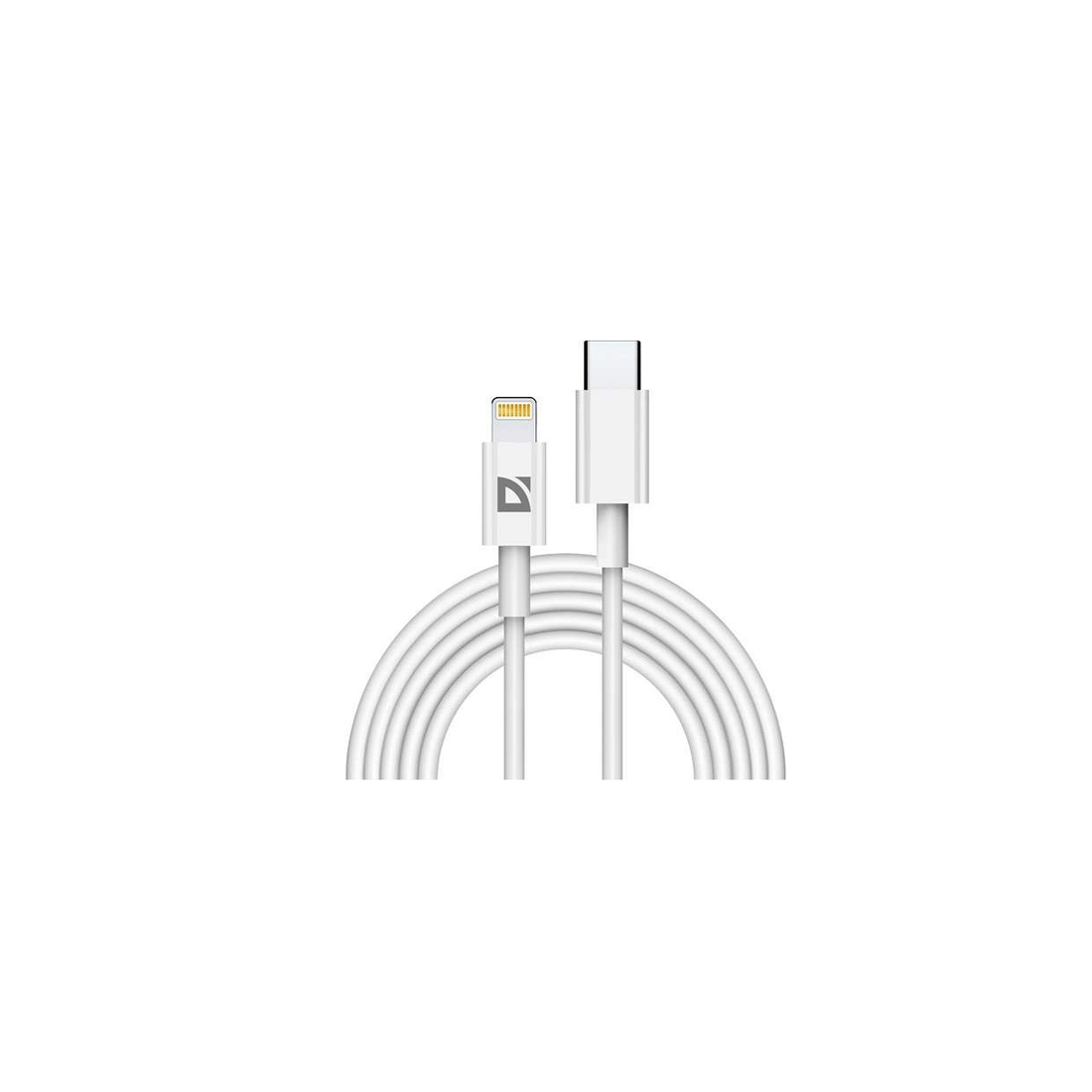 Кабель USB 2.0 AM - TypeC-Lightning 2м, 20 Вт Defender F182 белый, пакет-test