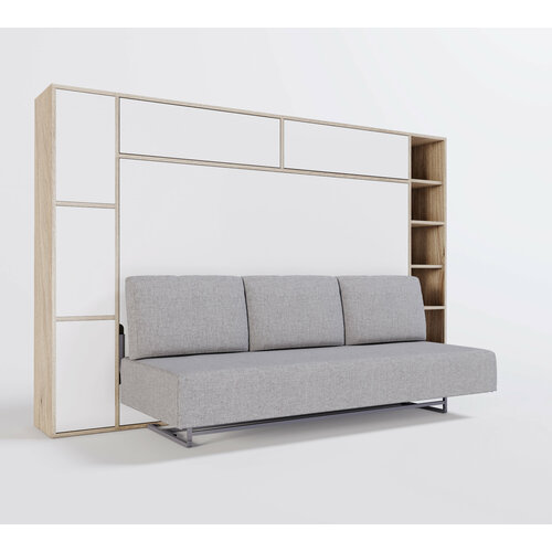 Шкаф кровать-трансформер с диваном Аджи Пуф 1400 Форма Лайт Сканд