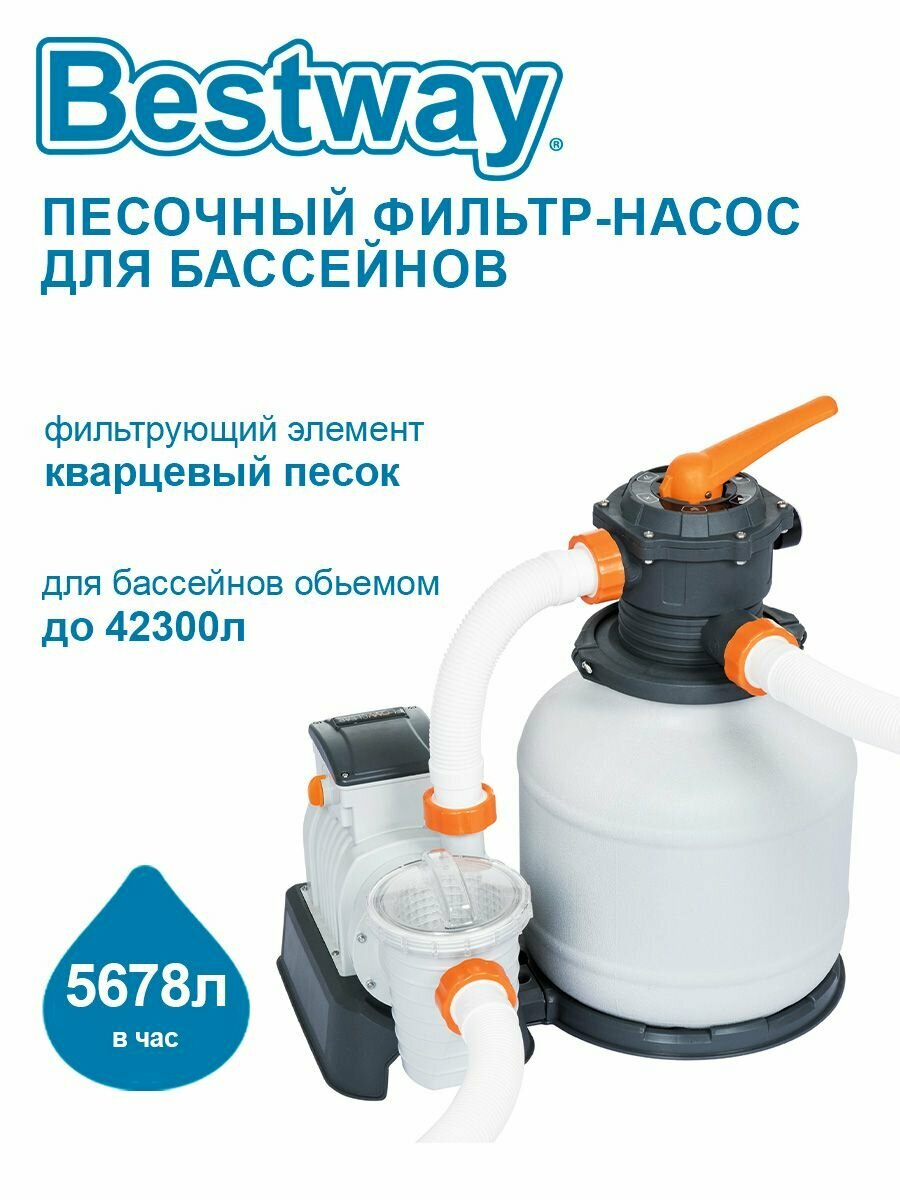 Песочный фильтр-насос Bestway 5678 л/час (1500gal) 58497