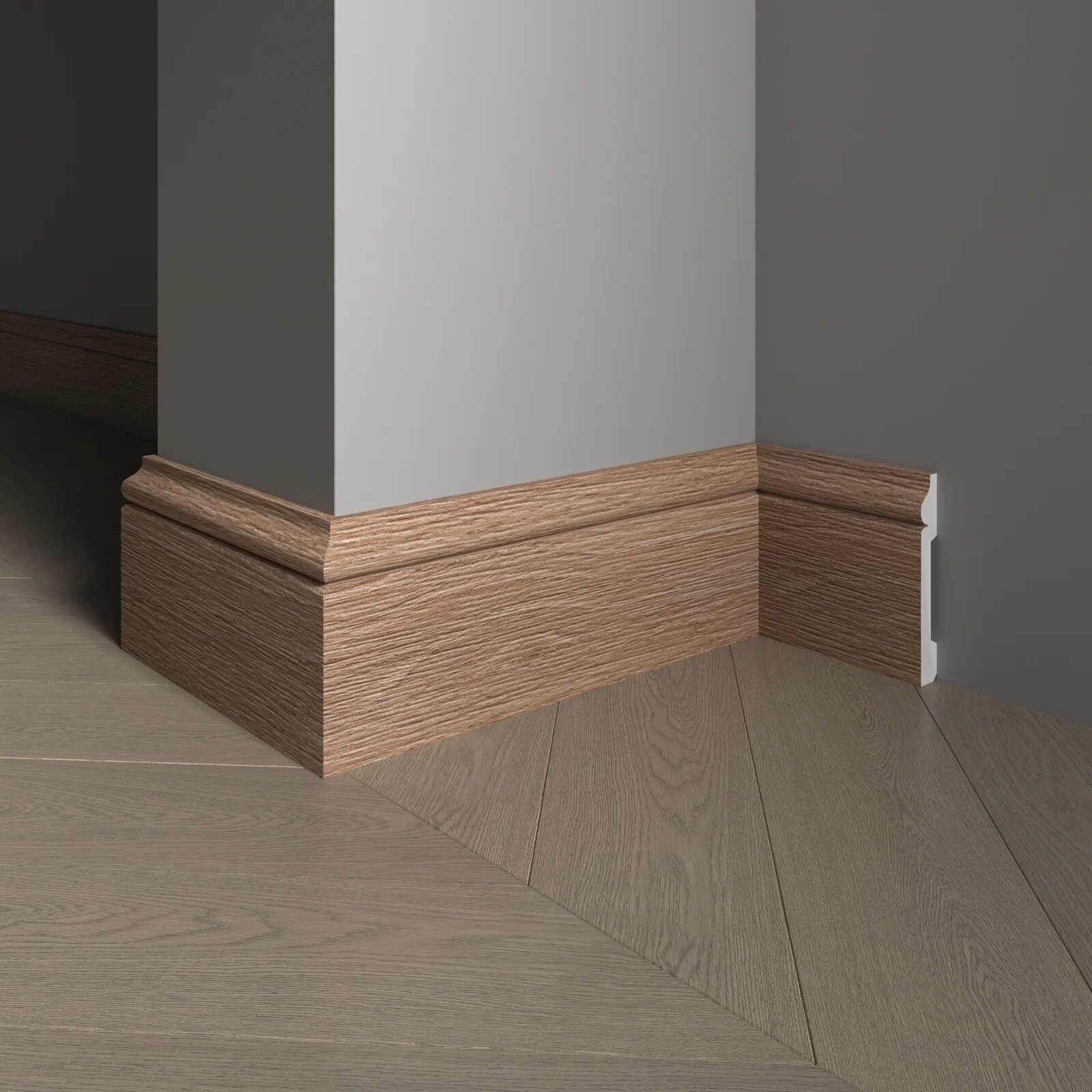 Напольный плинтус Decor-Dizayn 005-90SH, влагостойкий, ударопрочный, 2,4 метра, 1 шт.