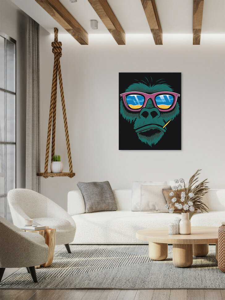 Картина по номерам "Обезьяна в очках" — фото 1