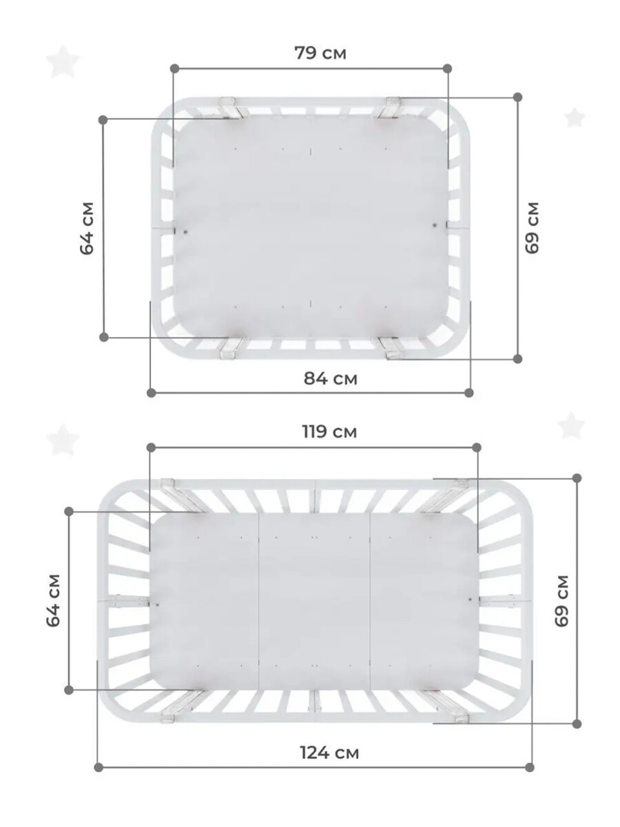 Изображение Детская кровать для новорожденного LiLoo с белыми стойками