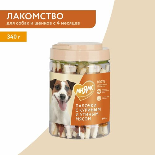 Лакомство для собак Мнямс Палочки с куриным и утиным мясом, 340 г
