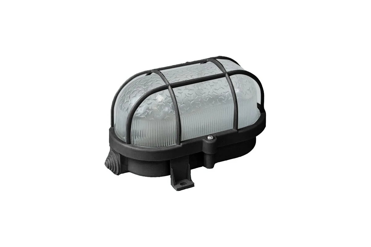 Светильник овал/черный/решетка 60Вт IP53 (НБП 01-60-002) Юпитер (JP1302-07)