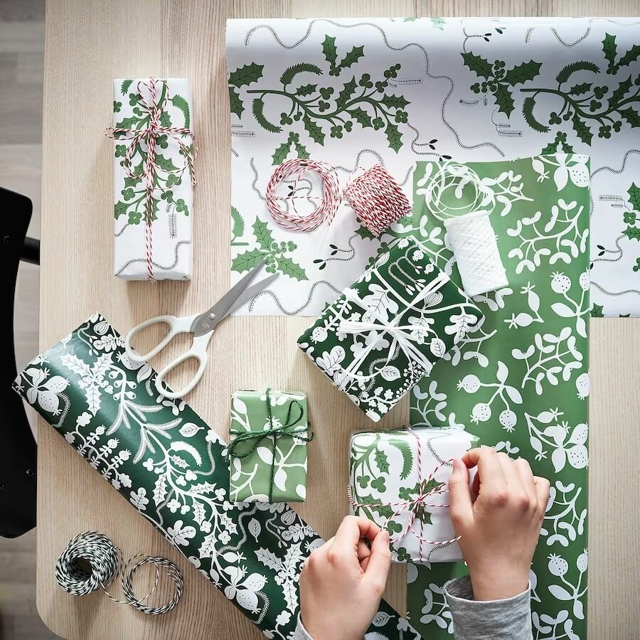 Шнур декоративный винтер 2021 икеа (VINTER 2021 IKEA), 40 м, джутовый шнур, зеленый — фото 1