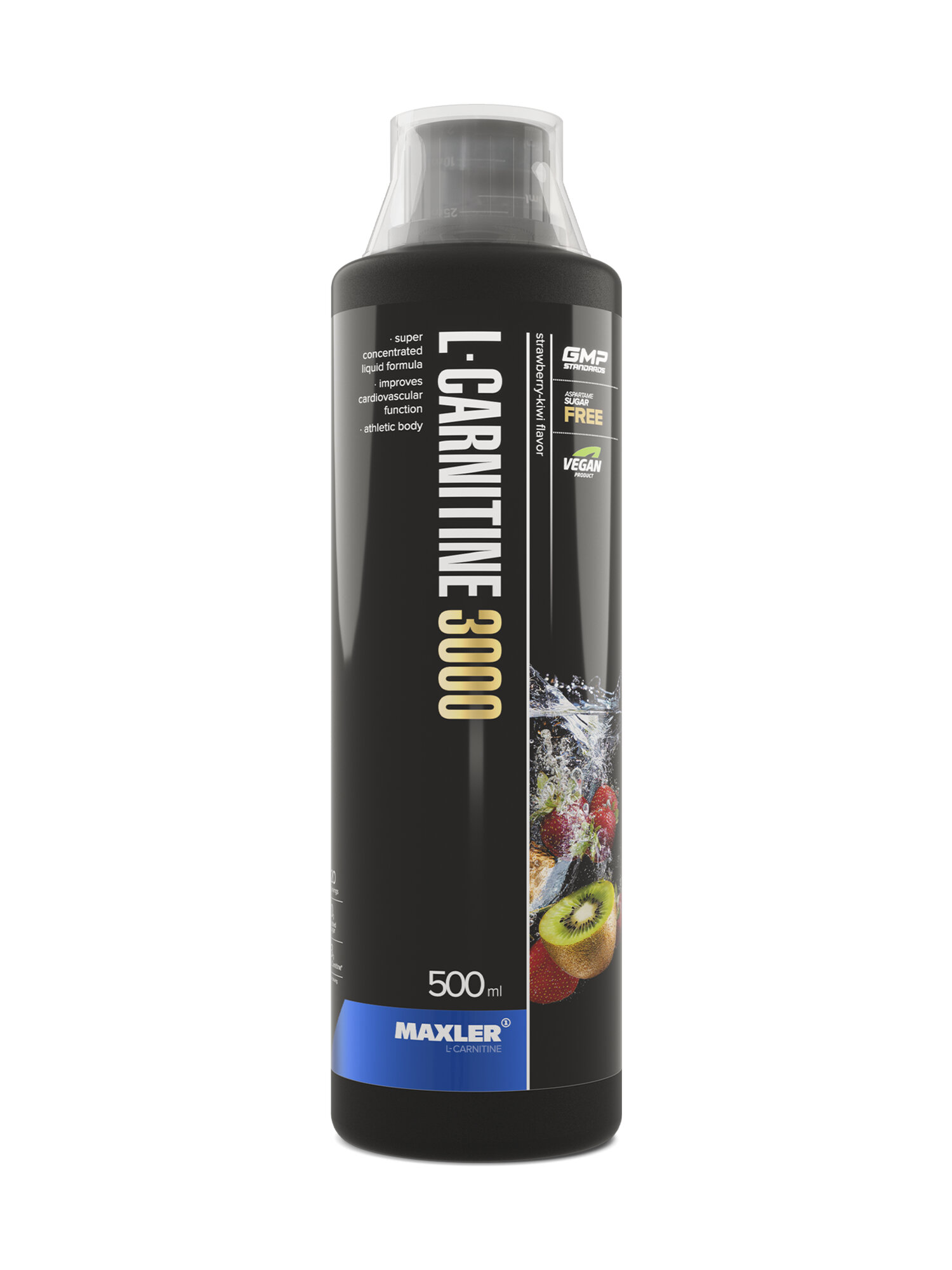 L-карнитин жидкий Maxler L-Carnitine, 3000 мг, 500 мл - Клубника-киви