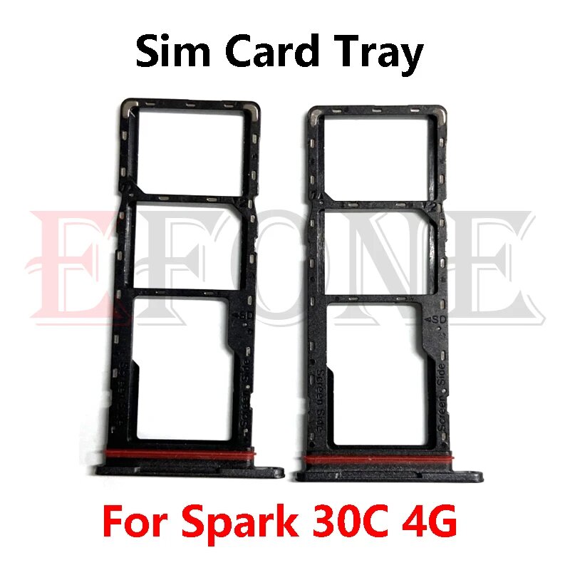 Для Tecno Spark 20 KJ5 20C BG7 BG7n 30C KL5 KL8 4G 5G Держатель лотка для SIM-карты Разъем для устройства чтения SIM-карт 30C 4G KL5 black