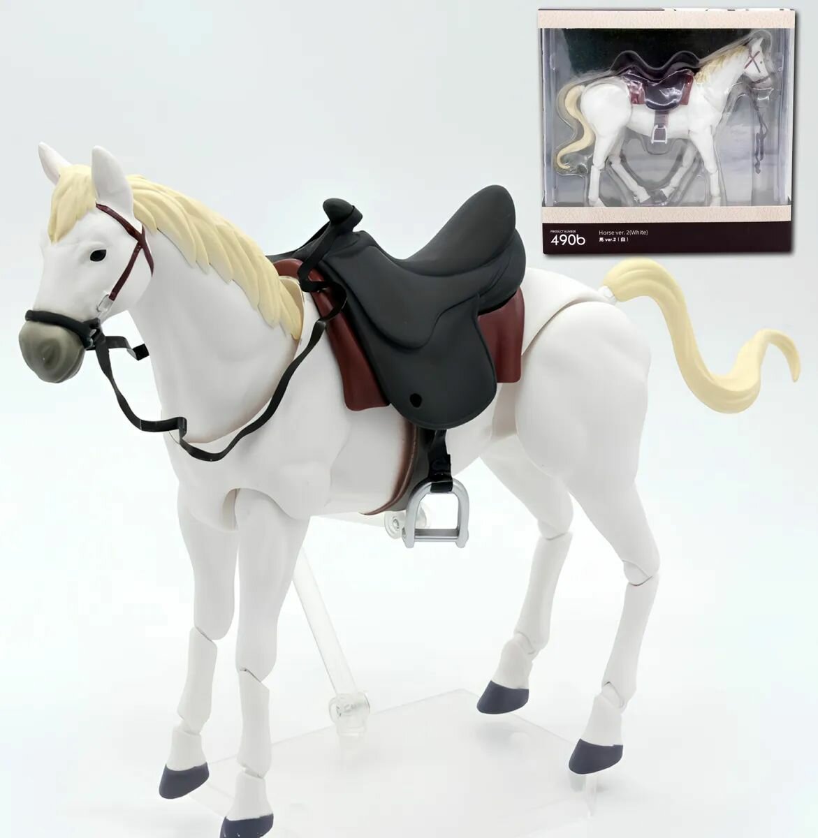 Фигурка шарнирная Лошадь версия 2 / Horse (17см) белая 490b