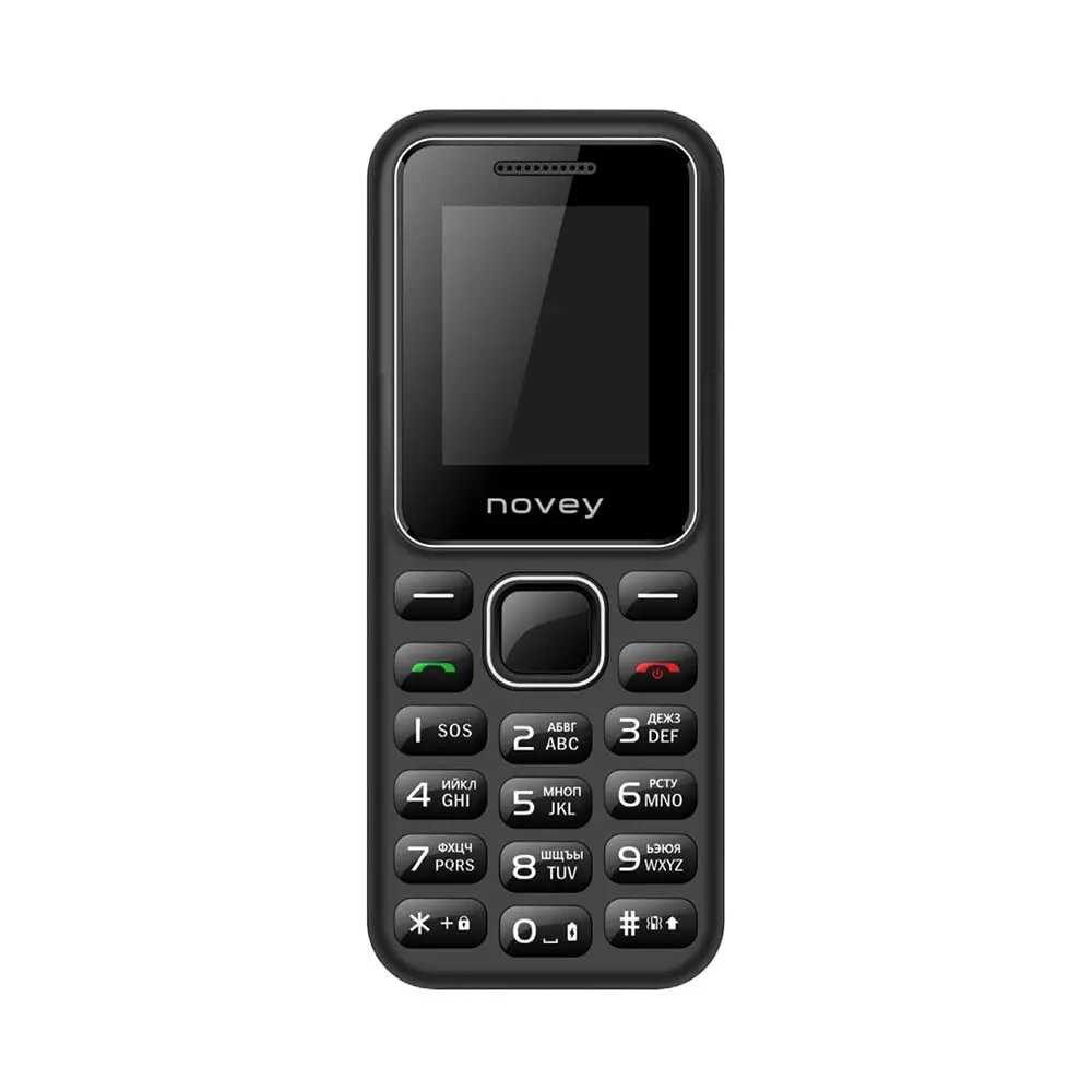 Телефон NOVEY 104, кнопочный, 1.77" экран, батарея 600-800мАч, чёрный