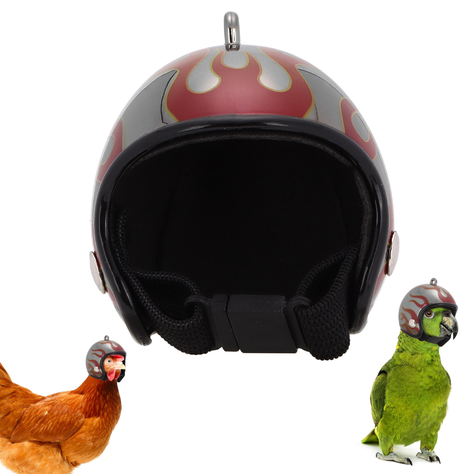 Куриный шлем забавная защитная шляпа для птиц головной убор для птиц аксессуары для попугаев черное пламя