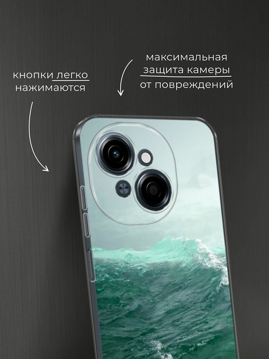 Чехол на Tecno Spark Go 1/Pop 9 / Текно Спарк Go 1/Поп 9 с принтом "Волны 12" — фото 1