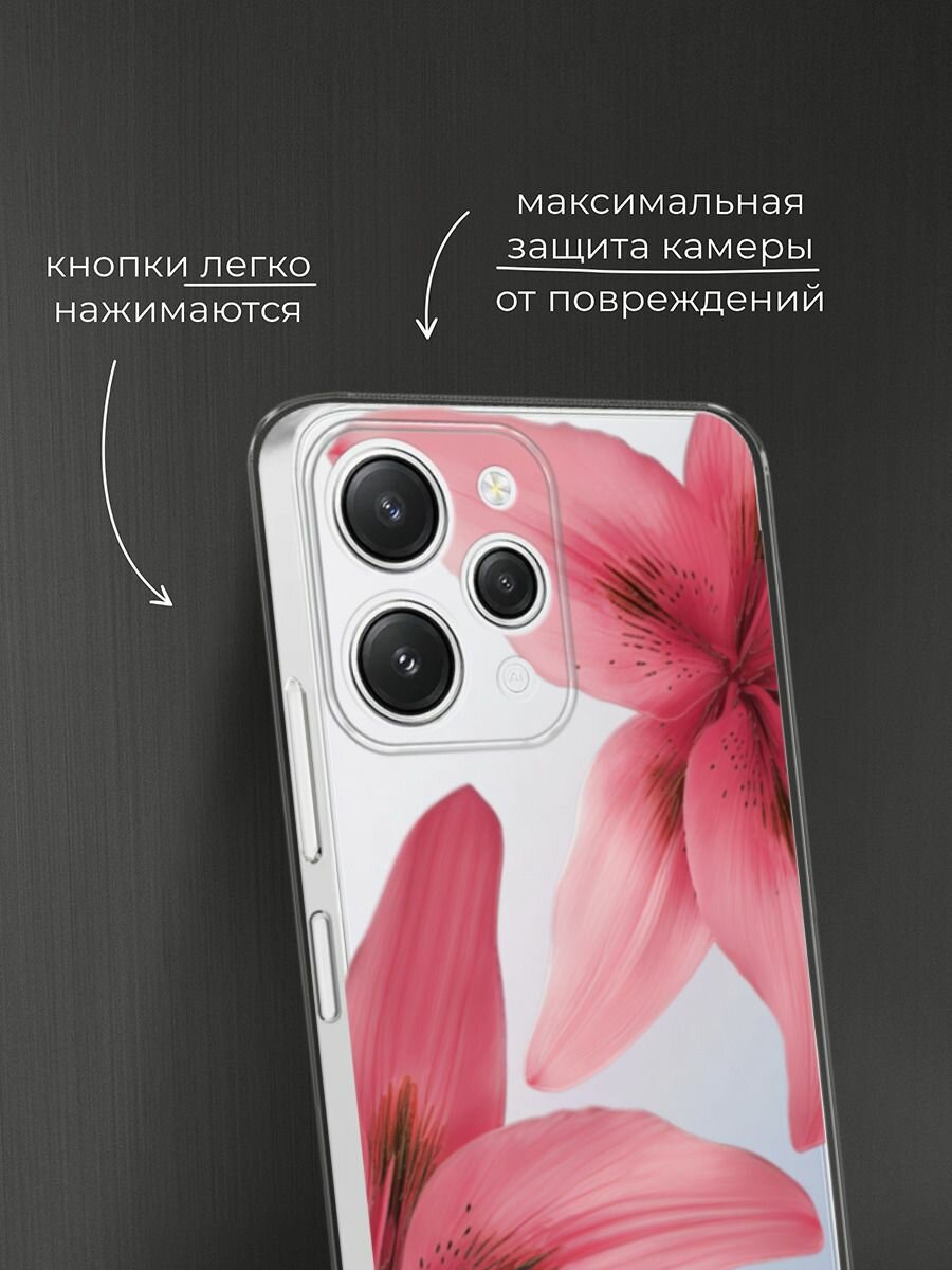 Чехол на Xiaomi Redmi 12 / Сяоми Редми 12 с принтом "Pink flower" — фото 1