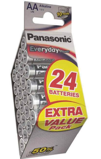 Батарейки Panasonic AA щелочные LR6REE/24СD Everyday Power multi pack в блистере 24шт