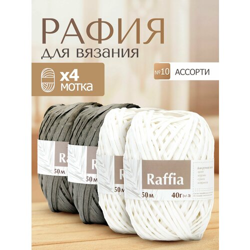 фото Пряжа для вязания artland raffia 4 мотка (50 м, 40 гр), цвет ассорти №10