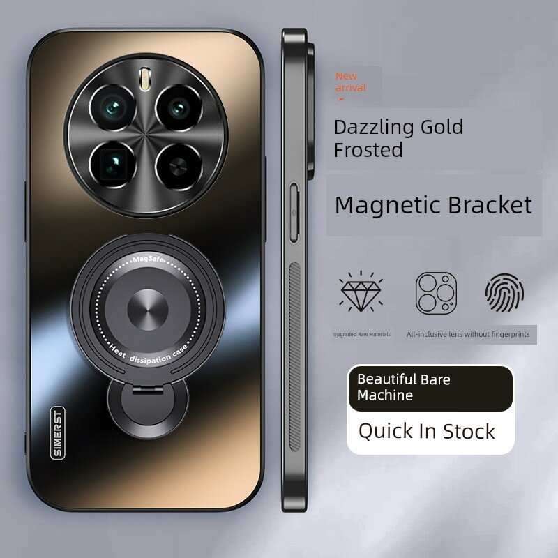 Realme GT5 Pro премиум поворотная магнитная подставка с полным покрытием линз, ударопрочный, матовый черный