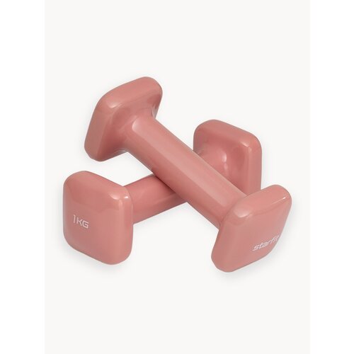 Гантели виниловые STARFIT DB-106 1 кг, квадратный, цвет терракотовый 2 шт