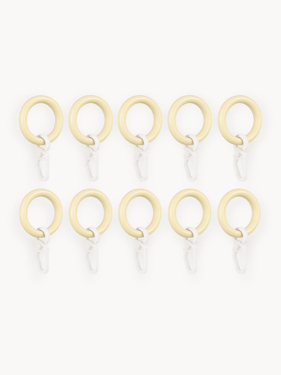 Кольца Арт-Декор для штор с крючком, диаметр 20 мм, бежевый, 10 шт.