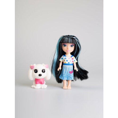 Кукла для девочек, с собачкой, 15 см