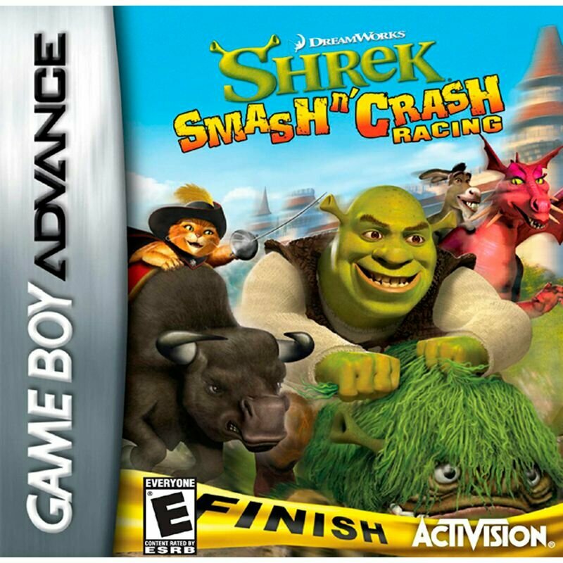 Игра Shrek Smash n' Crash Racing (английская версия) для GBA