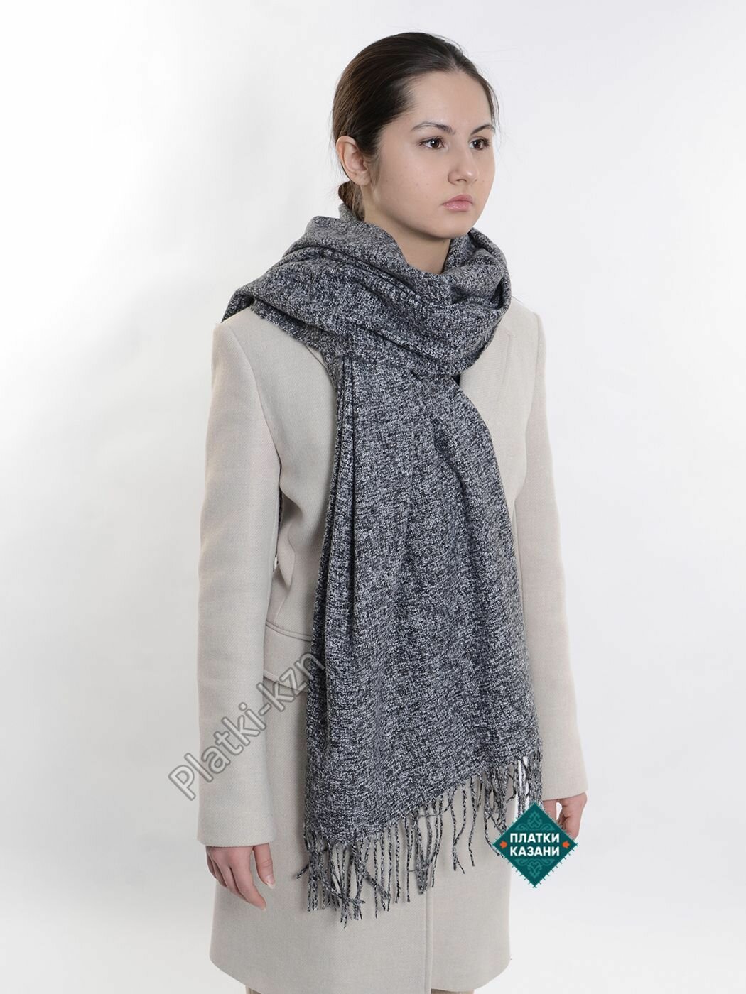 Палантин Cashmere Базовая коллекция для женщин,180х65 см, серый